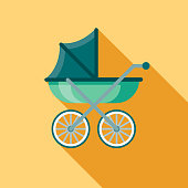 istock Carriage Flat Design Baby Icon 915904380