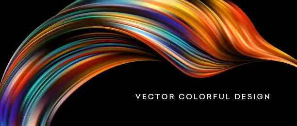 Vector illustration of 3d Abstract colorful fluid design. Vector illustration