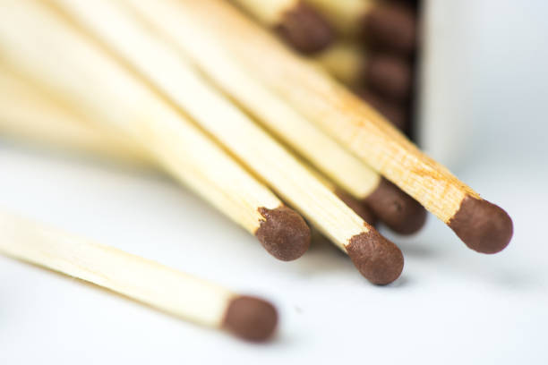 Macro photo - Box of matches, isolated on white background