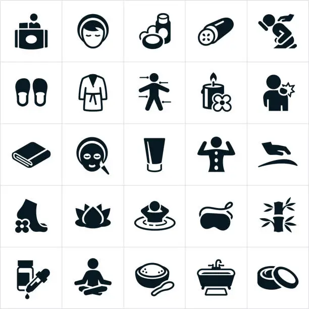 Vector illustration of Spa and Massage Therapy Icons