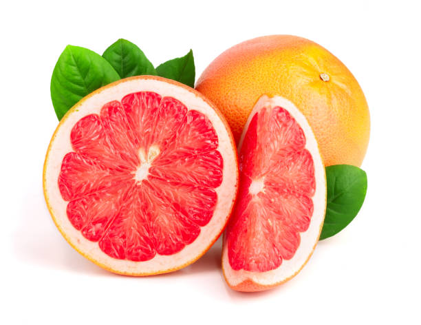 istock grapefruit and half with leaves isolated on white background 915940158