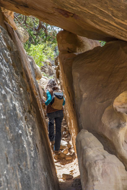 istock Hiking through a slot 915954768