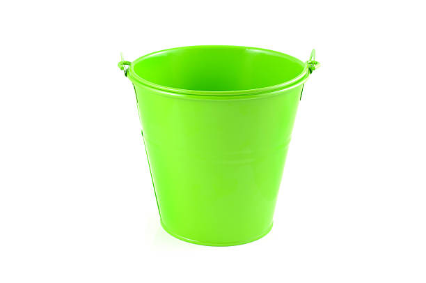 istock Green bucket isolated on white background 91595710