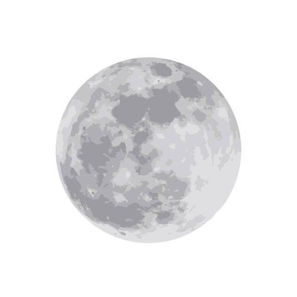 луна изолирована на белом фоне. векторная иллюстрация. eps 10 - kd stock illustrations