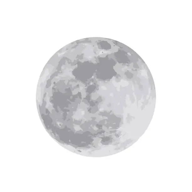 Vector illustration of The moon isolated on white background. Vector illustration. EPS 10