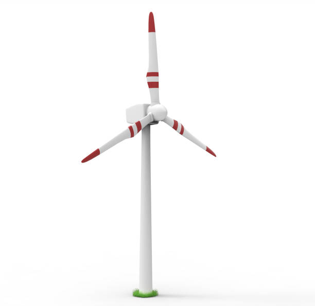 istock Wind turbine isolated on white background 915962224