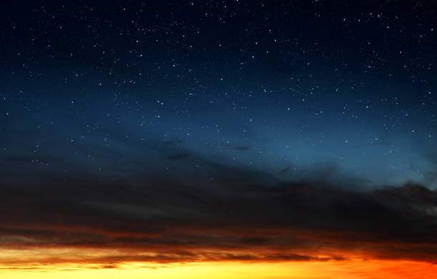 istock Colorful sky with stars after sunset. 915966730