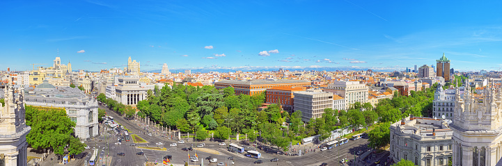 Madrid, Spain - June 06, 2017 :Panoramic view from above on the capital of Spain- the city of Madrid. One of the most beautiful cities in the world.