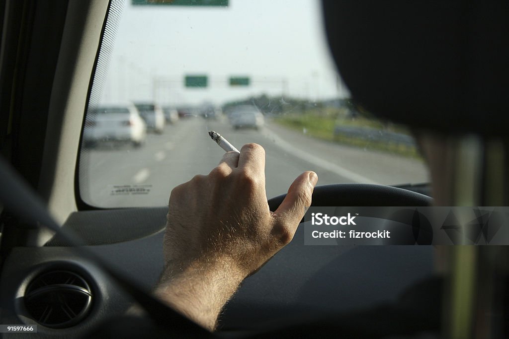 driving&smoking  Boredom Stock Photo