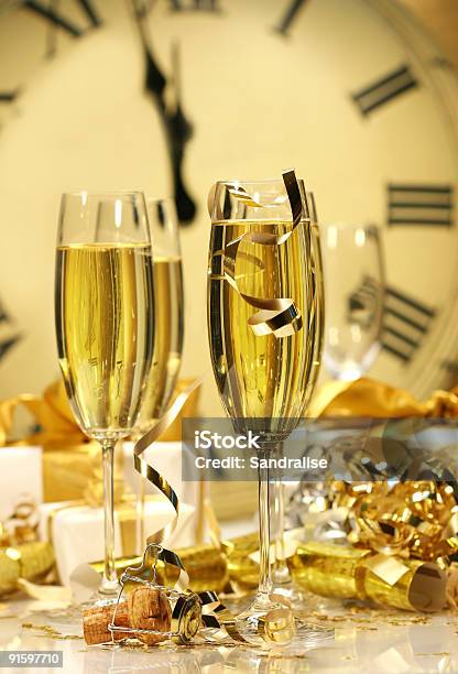 Midnight Champagne For The New Year Stock Photo - Download Image Now - New Year, Alcohol - Drink, Animal Neck
