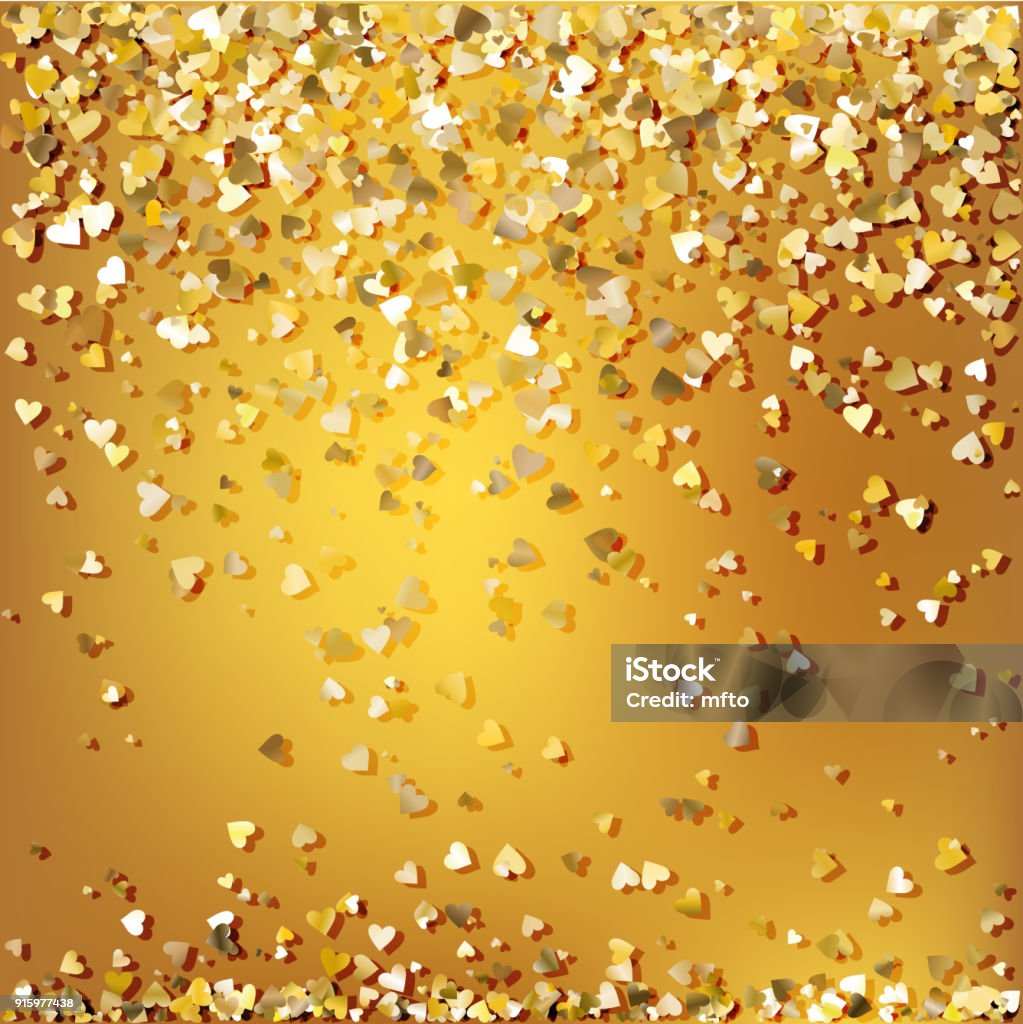 Golden confetti Golden confetti. Backgrounds stock vector