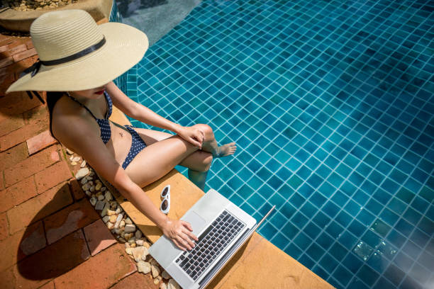 istock Woman at the pool. 915977904