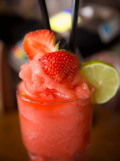 Strawberry Fruit Cocktail Strawberry Fruit Cocktail daiquiri stock pictures, royalty-free photos & images