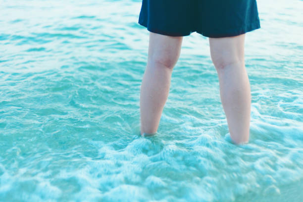 Leg on the sea beach ,concept summer.