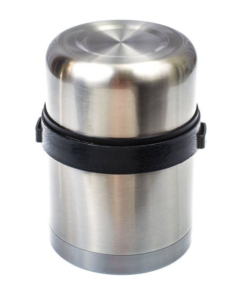 istock New metallic thermos isolated on white background 915978908