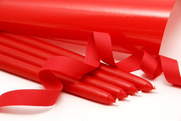 istock Red paper, candles, ribbon 91597921