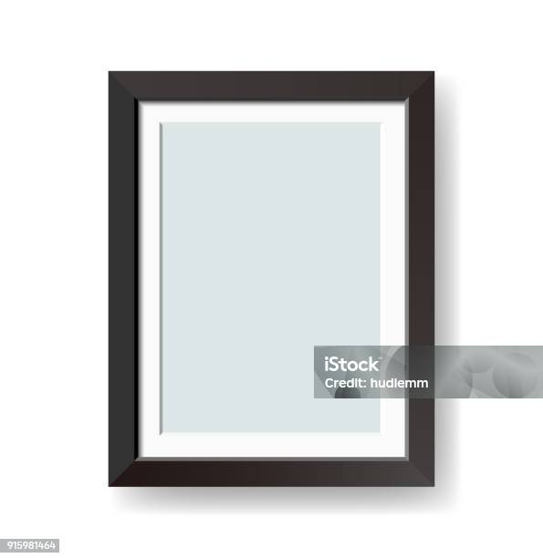 Vector Blank Black Picture Frame Isolated On White Background Stock Illustration - Download Image Now