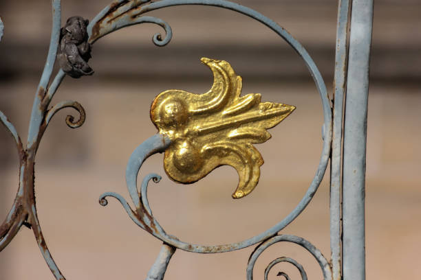 historical fountain details ornaments and objects in schwaebisch gmuend south germany city on a sunny summer day