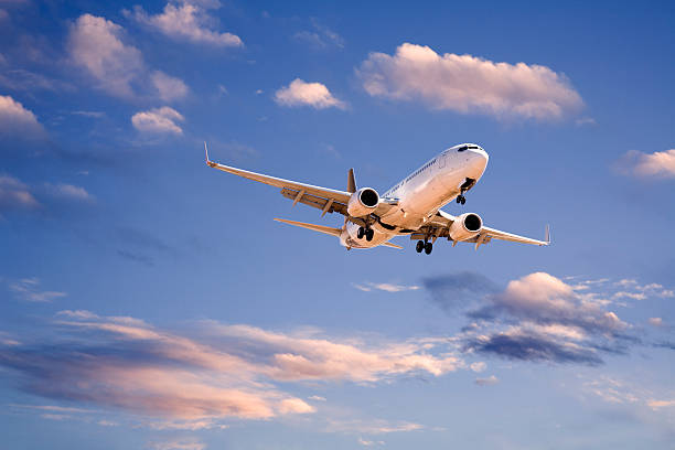 istock Commercial Aircraft in Evening Sky 91599003