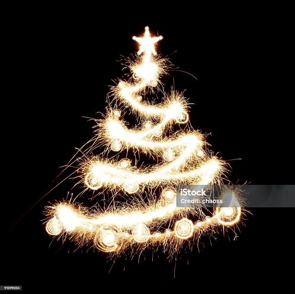 Neujahr Baum aus sparks - Lizenzfrei Funken Stock-Foto