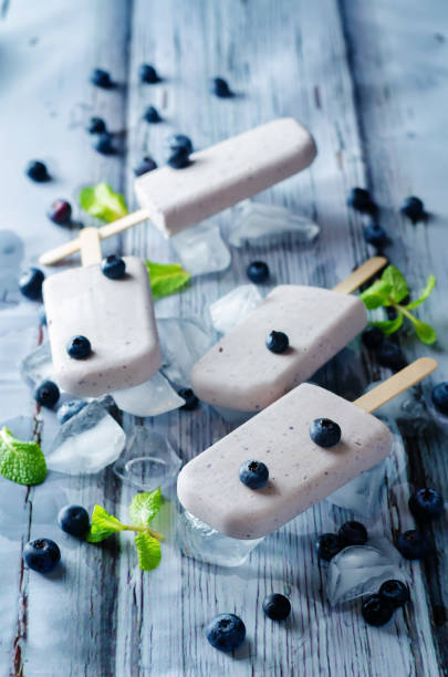 istock Vanilla blueberry cream cheese ice cream with fresh blueberries 915991672
