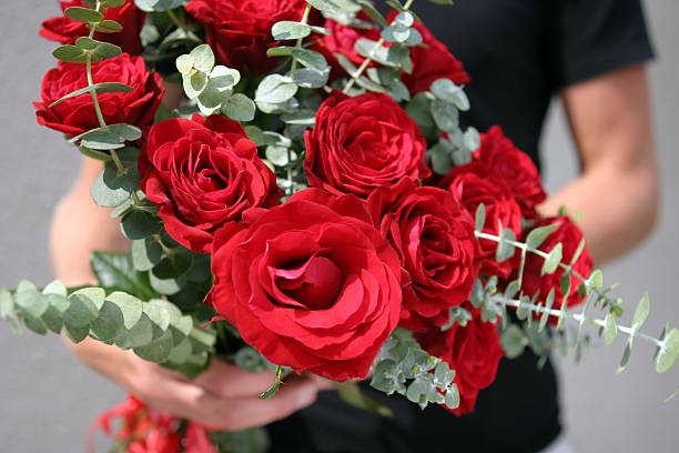 istock Man giving Red Roses.Valentines Day 91599203