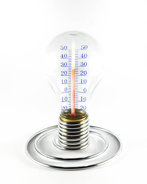Thermometer in a lamp stock photo