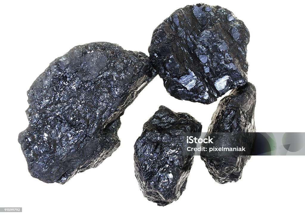 Carvão isolado - Royalty-free Branco Foto de stock