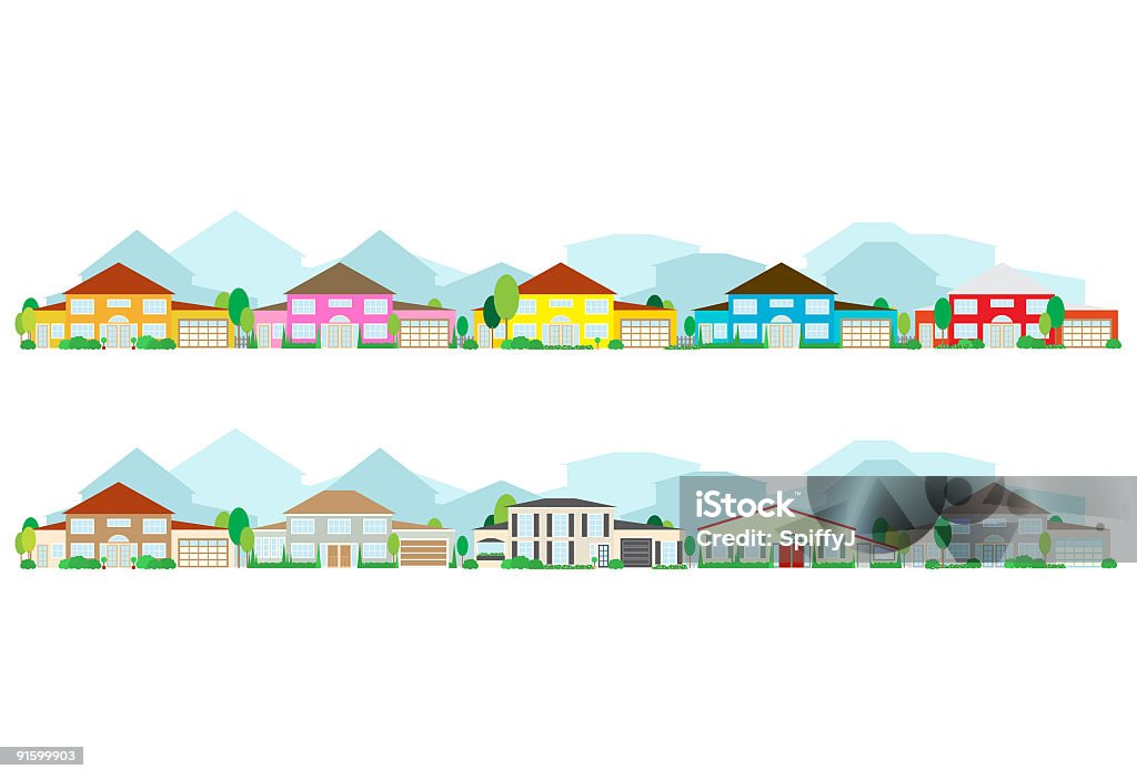 Casas no horizonte - Ilustração de Casa royalty-free