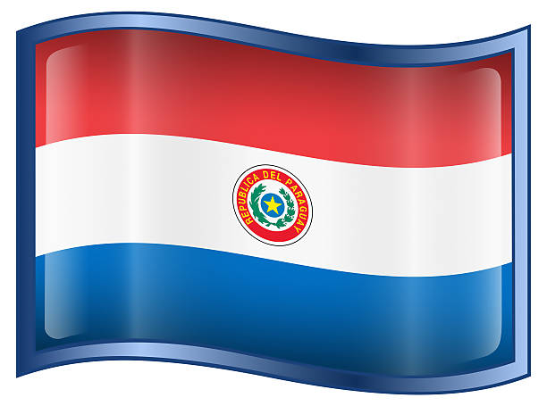 paraguay flagge symbol isoliert auf weißem hintergrund. - government computer icon glass shiny stock-grafiken, -clipart, -cartoons und -symbole