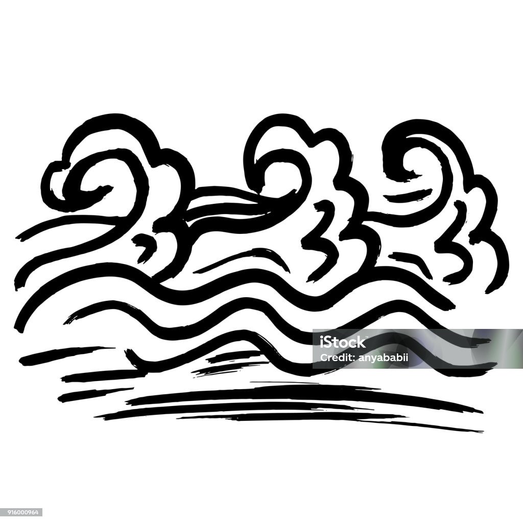 Kết Cấu Lượn Sóng Mực Mô Hình Biển Bàn Chải Khô Sóng Biển Vẽ Nền ...