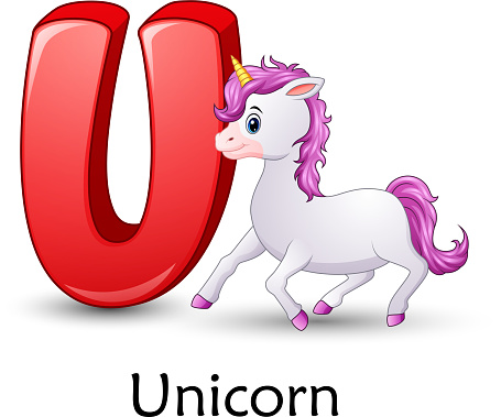 Ilustración de Letra U Es Para Alfabeto De Dibujos Animados De Unicornio y  más Vectores Libres de Derechos de Animal - iStock