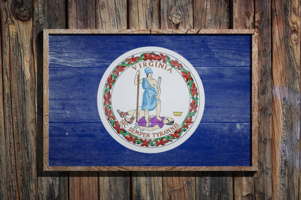 istock Wooden Virginia flag 916004140