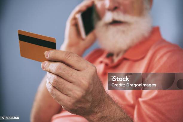 Ordering By Phone Stock Photo - Download Image Now - Adult, Beard, Biological Cell