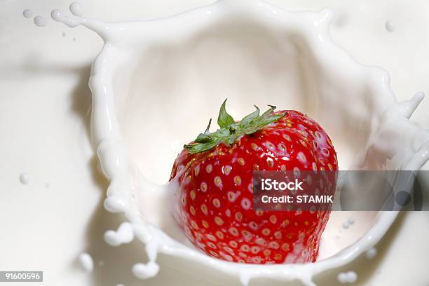 Strawberry Splash Stock Photo - Download Image Now - Strawberry, Splashing, Yogurt