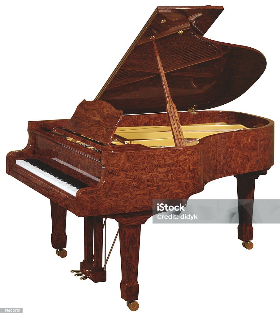 Grand piano on white  Cut Out Stock Photo
