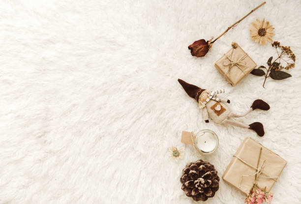 istock Neutral Styled  Scenes for Designers, Bloggers with  gift box and decorations 916015906