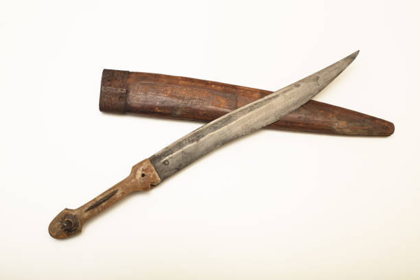 istock Vintage knife on  his own scabbard isolated on white 916016252