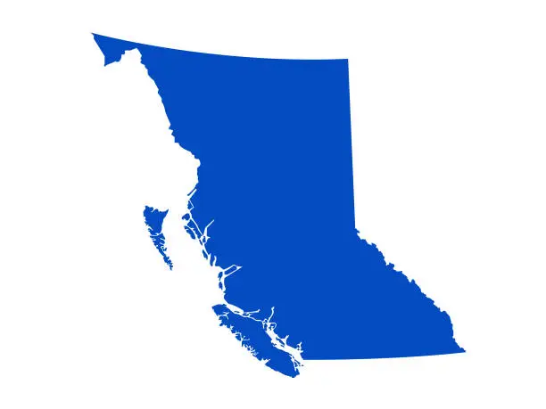 Vector illustration of British Columbia map