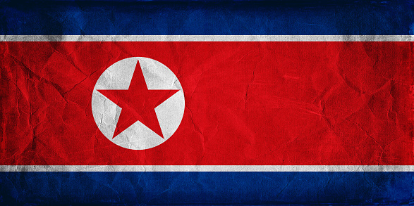 Grunge flag of North Korea background