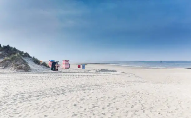 Beach chairs on the island of Borkum