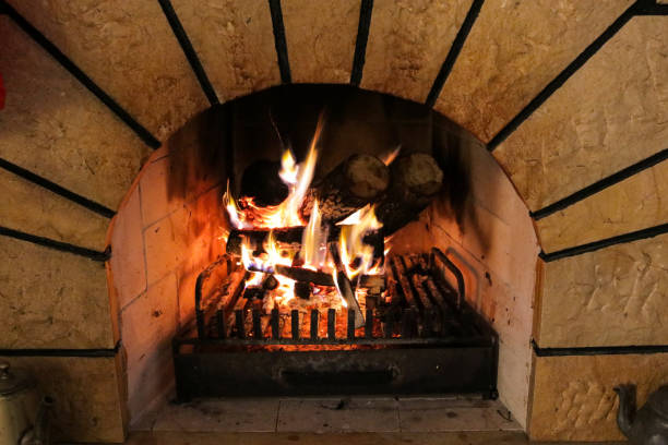 istock Fireplace fire in the home 916029688