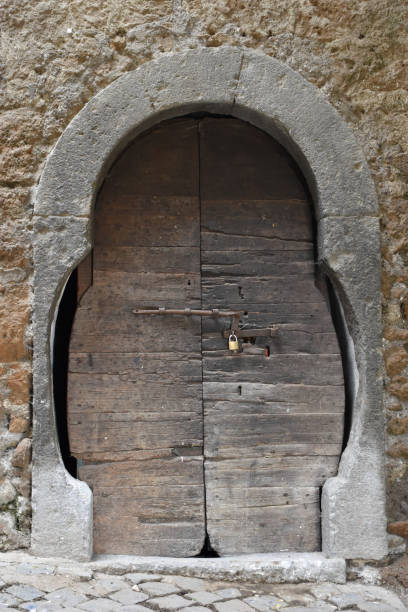istock Ancient wooden and stone door 916032440