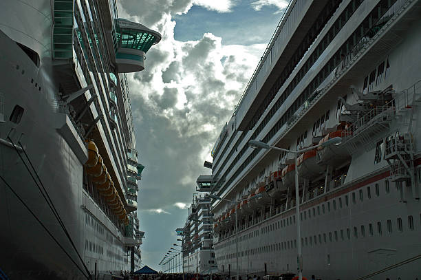 istock Four Cruise Ships at Port in Caribbean 91603375