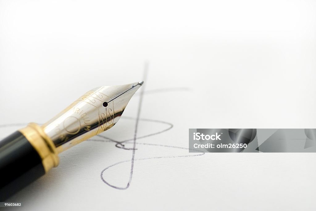 Firma y pluma estilográfica - Foto de stock de Firmar libre de derechos