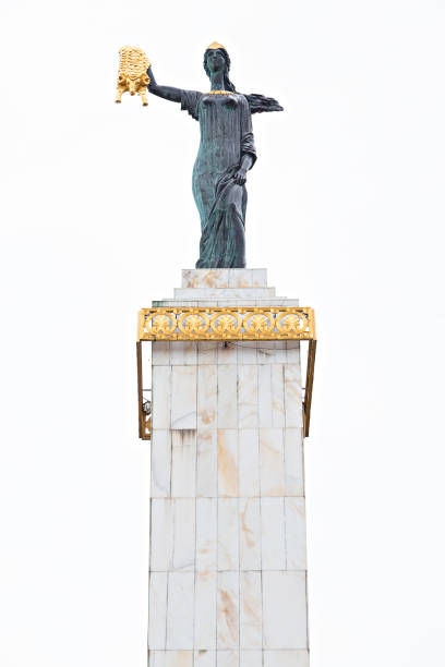 Mosque, dome and statue in the longest-inhabited city of all of Romania