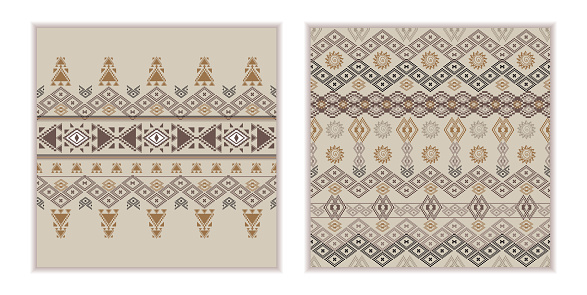 Cree Patterns Texture Vector Set Of Two Seamless Patterns Ethnic Tribal Geometric Texture ...