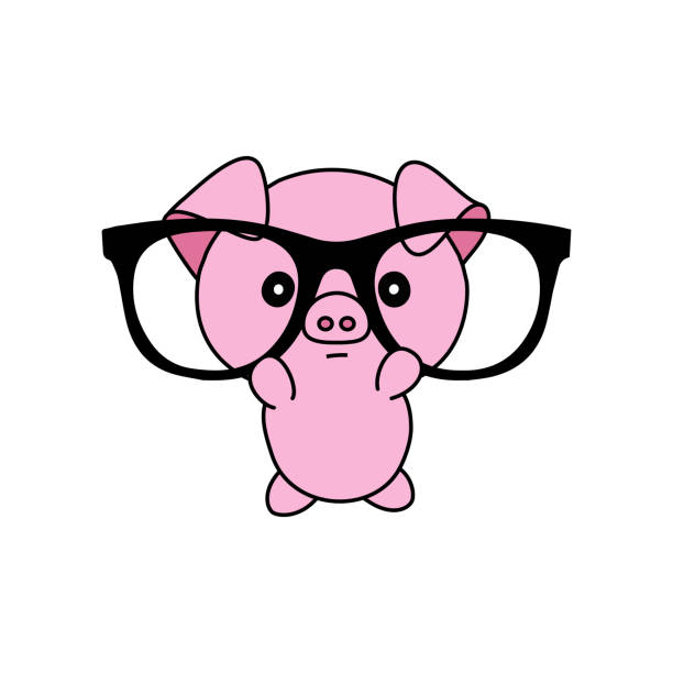  Ilustración de Ilustración De Cute Vector Piggy Animal Kawaii y más Vectores Libres de Derechos de