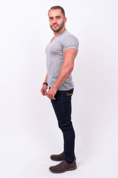 istock Portrait Of Man Against White Background 916044998