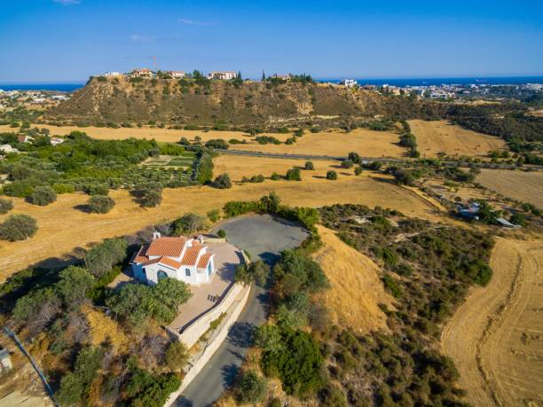 istock Aerial Saint George chapel, Germasogia, Limassol 916047364